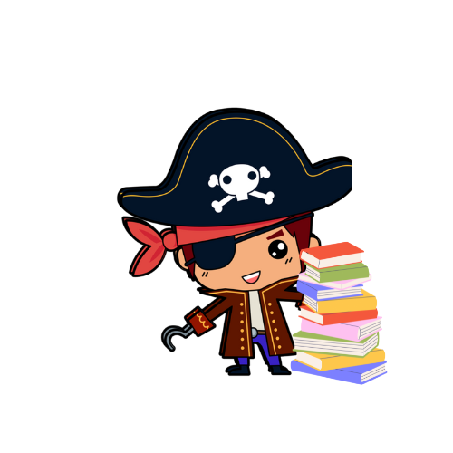 Pirate with books